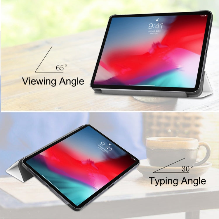Custer Texture Horizontal Flip PU Leather Case for iPad Pro 11 inch (2018), with Three-folding Holder & Sleep / Wake-up Function