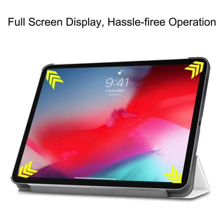 Custer Texture Horizontal Flip PU Leather Case for iPad Pro 11 inch (2018), with Three-folding Holder & Sleep / Wake-up Function