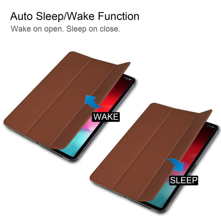 Custer Texture Horizontal Flip PU Leather Case for iPad Pro 11 inch (2018), with Three-folding Holder & Sleep / Wake-up Function
