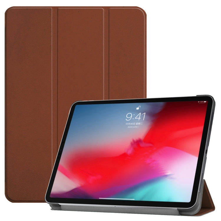Custer Texture Horizontal Flip PU Leather Case for iPad Pro 11 inch (2018), with Three-folding Holder & Sleep / Wake-up Function