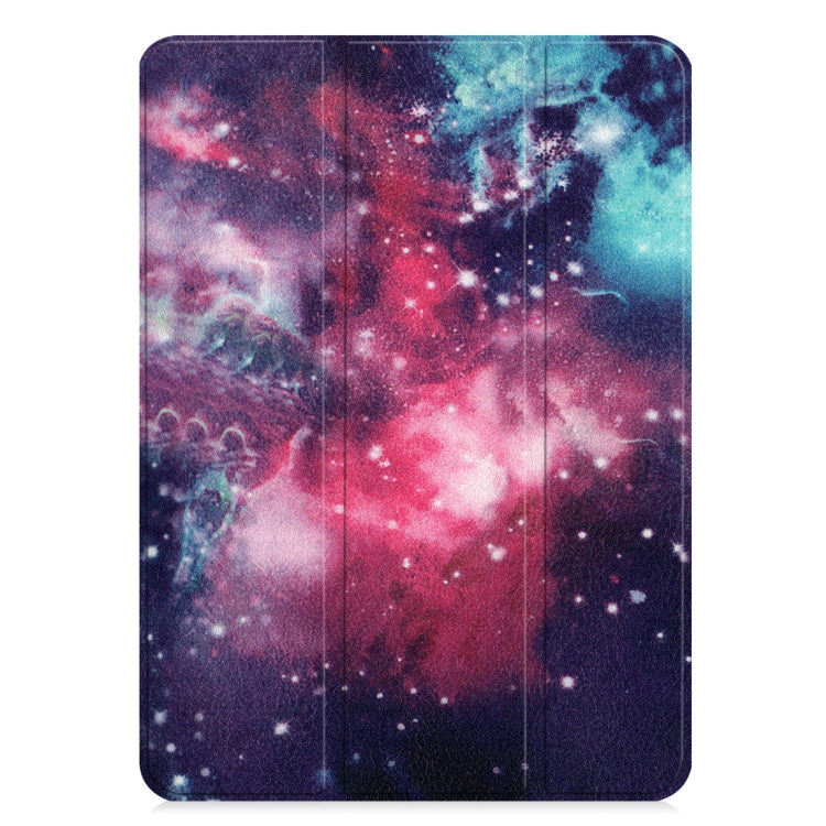 Horizontal Flip Galaxy Pattern Colored Painted Leather Case for iPad Pro 11 inch (2018), with Three-folding Holder & Wake-up / Sleep Function