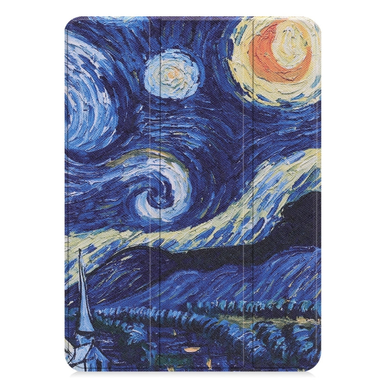 Horizontal Flip Starry Sky Pattern Colored Painted Leather Case for iPad Pro 11 inch (2018), with Three-folding Holder & Wake-up / Sleep Function