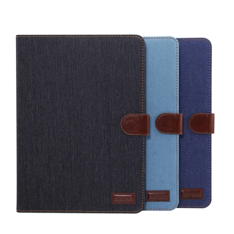 Horizontal Flip Denim Leather Case for iPad Pro 11 inch (2018), with Holder & Sleep / Wake-up Function & Wallet(Dark Blue)