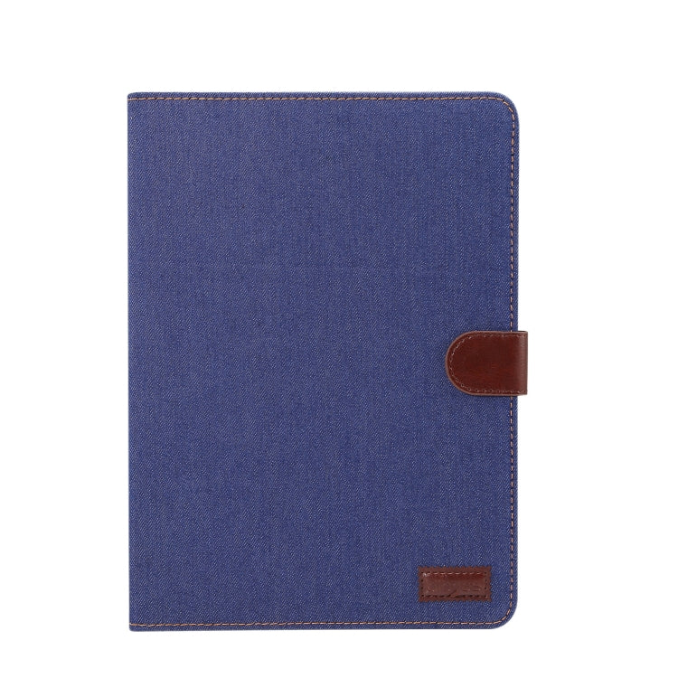 Horizontal Flip Denim Leather Case for iPad Pro 12.9 inch (2018), with Holder & Sleep / Wake-up Function & Wallet(Dark Blue)