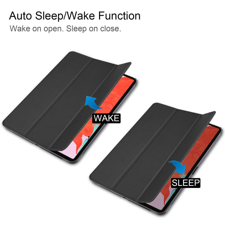 Custer Texture Horizontal Flip PU Leather Case for iPad Pro 12.9 inch (2018), with Three-folding Holder & Sleep / Wake-up Function