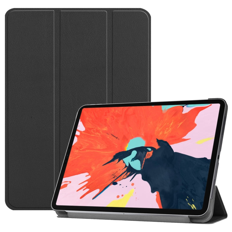 Custer Texture Horizontal Flip PU Leather Case for iPad Pro 12.9 inch (2018), with Three-folding Holder & Sleep / Wake-up Function