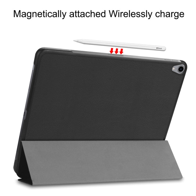 Custer Texture Horizontal Flip PU Leather Case for iPad Pro 12.9 inch (2018), with Three-folding Holder & Sleep / Wake-up Function