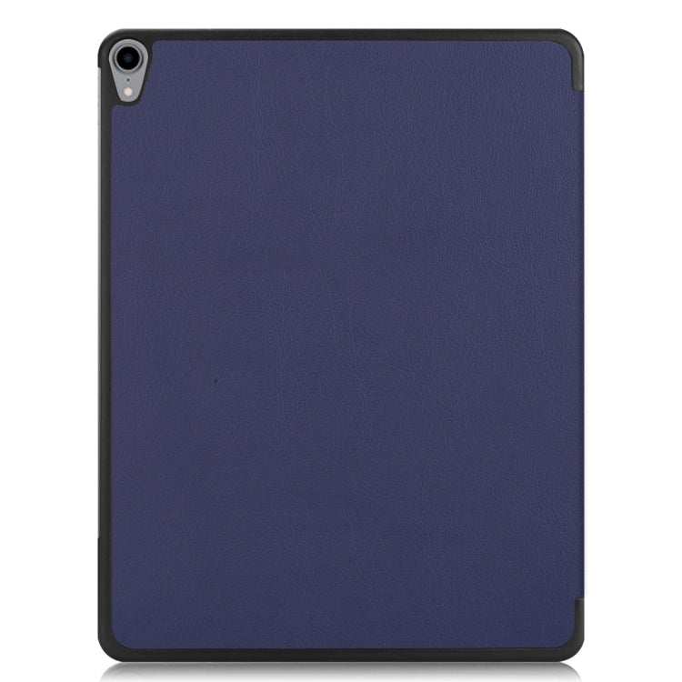 Custer Texture Horizontal Flip PU Leather Case for iPad Pro 12.9 inch (2018), with Three-folding Holder & Sleep / Wake-up Function