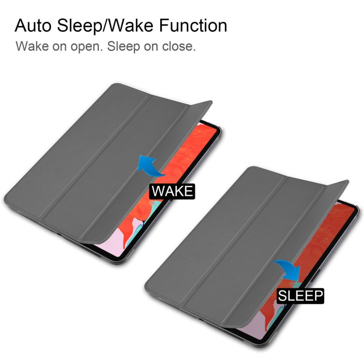 Custer Texture Horizontal Flip PU Leather Case for iPad Pro 12.9 inch (2018), with Three-folding Holder & Sleep / Wake-up Function