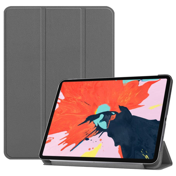 Custer Texture Horizontal Flip PU Leather Case for iPad Pro 12.9 inch (2018), with Three-folding Holder & Sleep / Wake-up Function