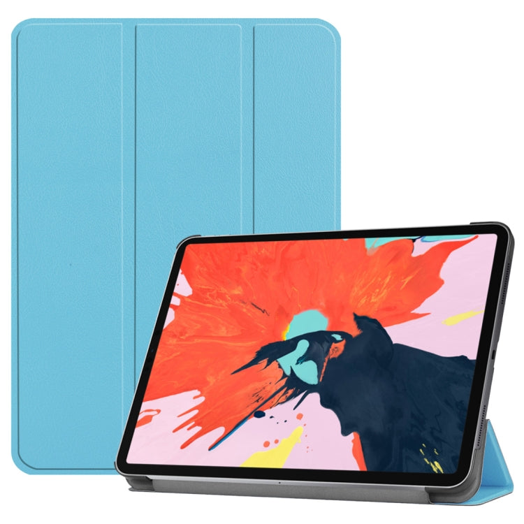 Custer Texture Horizontal Flip PU Leather Case for iPad Pro 12.9 inch (2018), with Three-folding Holder & Sleep / Wake-up Function