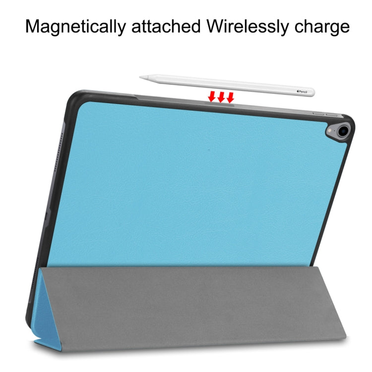 Custer Texture Horizontal Flip PU Leather Case for iPad Pro 12.9 inch (2018), with Three-folding Holder & Sleep / Wake-up Function
