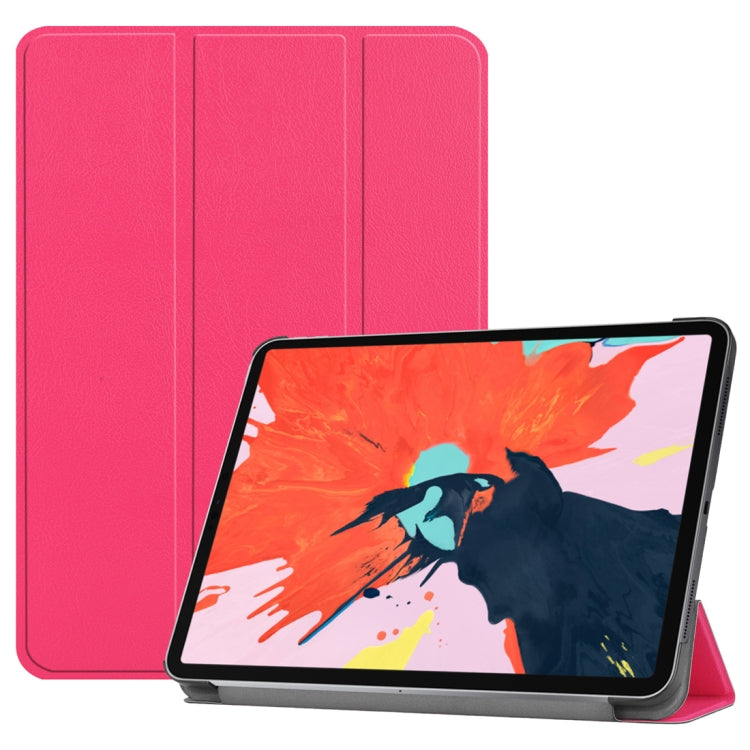 Custer Texture Horizontal Flip PU Leather Case for iPad Pro 12.9 inch (2018), with Three-folding Holder & Sleep / Wake-up Function