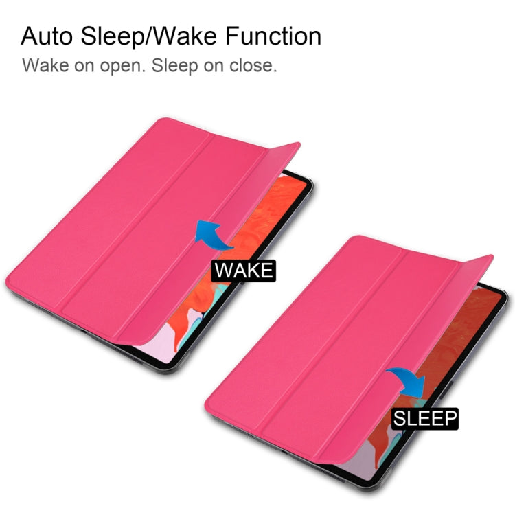Custer Texture Horizontal Flip PU Leather Case for iPad Pro 12.9 inch (2018), with Three-folding Holder & Sleep / Wake-up Function