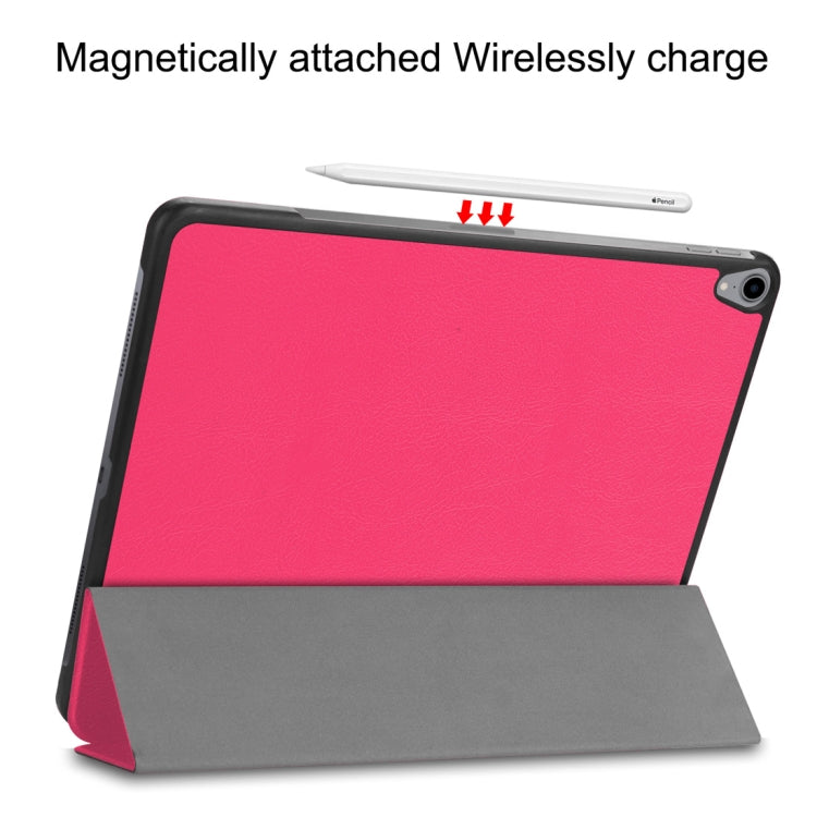 Custer Texture Horizontal Flip PU Leather Case for iPad Pro 12.9 inch (2018), with Three-folding Holder & Sleep / Wake-up Function