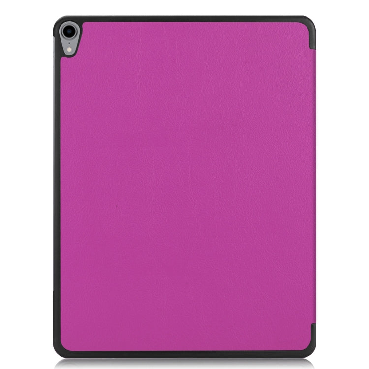 Custer Texture Horizontal Flip PU Leather Case for iPad Pro 12.9 inch (2018), with Three-folding Holder & Sleep / Wake-up Function