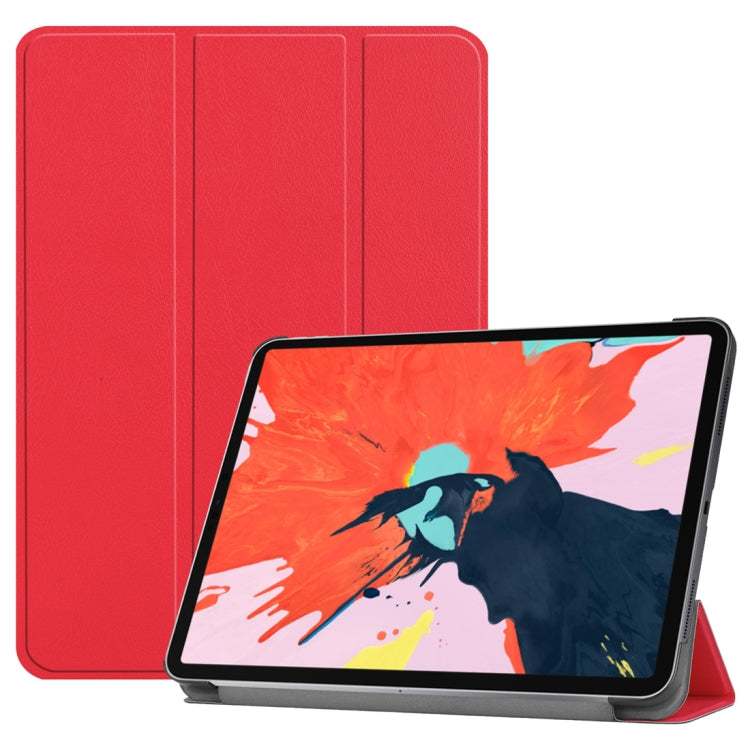 Custer Texture Horizontal Flip PU Leather Case for iPad Pro 12.9 inch (2018), with Three-folding Holder & Sleep / Wake-up Function