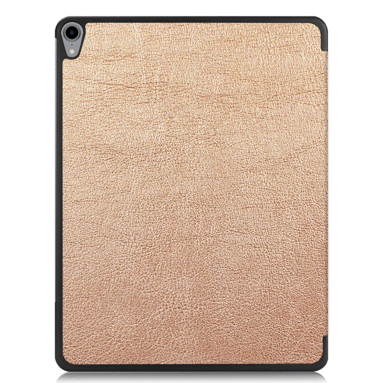 Custer Texture Horizontal Flip PU Leather Case for iPad Pro 12.9 inch (2018), with Three-folding Holder & Sleep / Wake-up Function