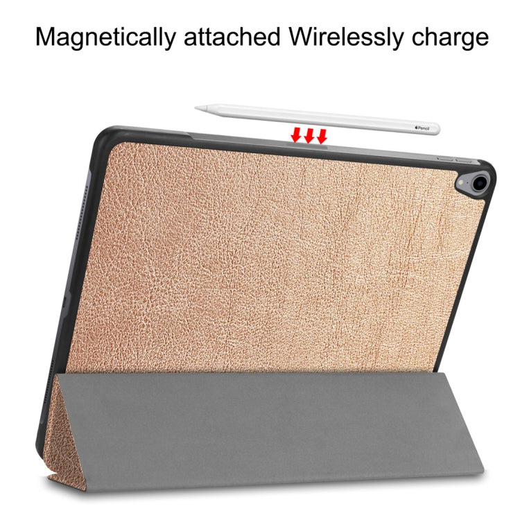 Custer Texture Horizontal Flip PU Leather Case for iPad Pro 12.9 inch (2018), with Three-folding Holder & Sleep / Wake-up Function