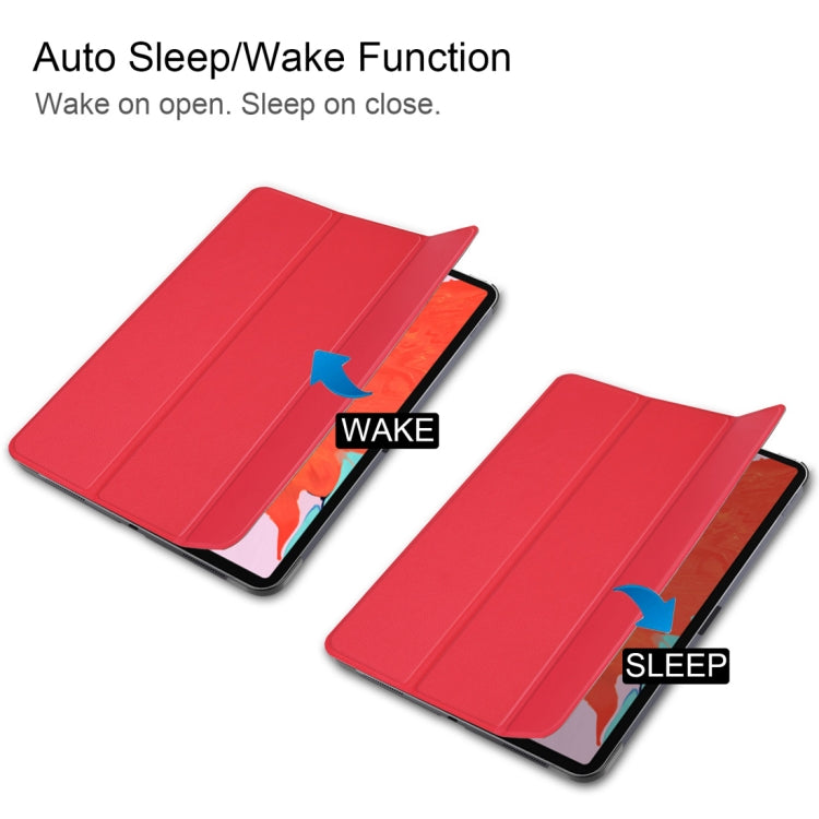 Custer Texture Horizontal Flip PU Leather Case for iPad Pro 12.9 inch (2018), with Three-folding Holder & Sleep / Wake-up Function