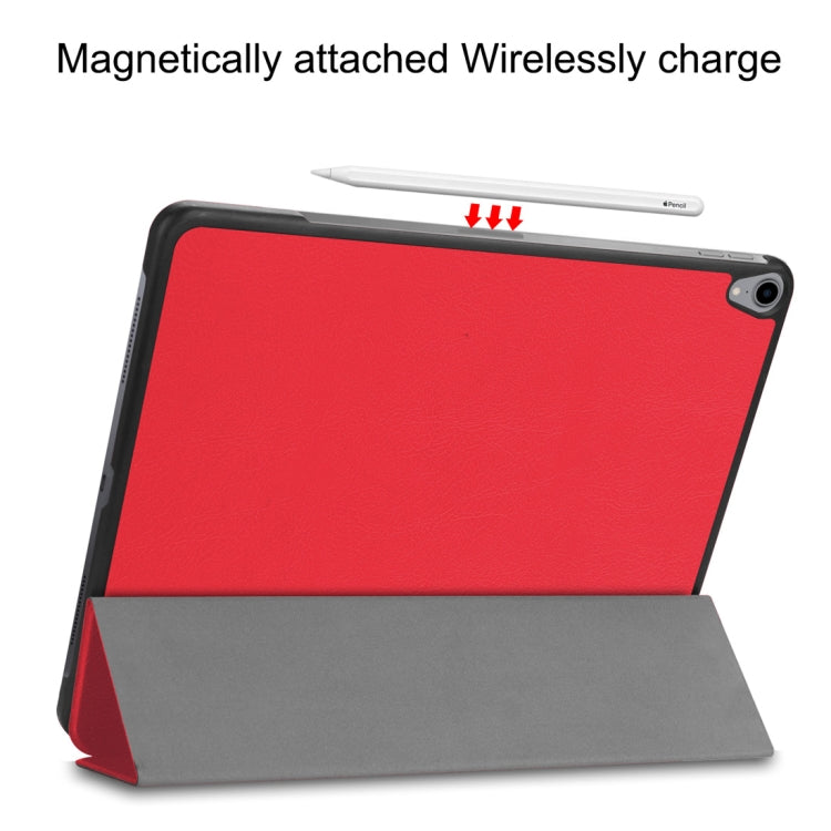 Custer Texture Horizontal Flip PU Leather Case for iPad Pro 12.9 inch (2018), with Three-folding Holder & Sleep / Wake-up Function