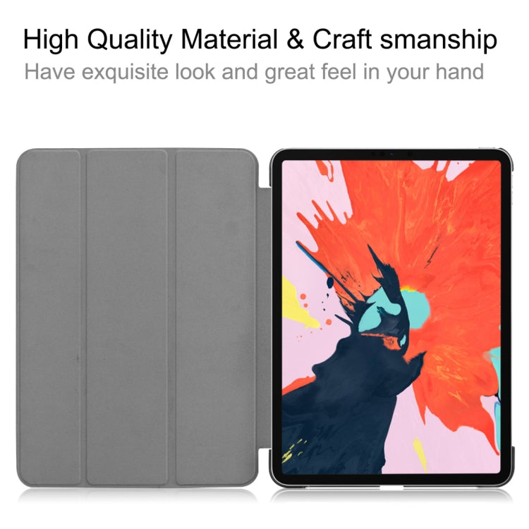 Custer Texture Horizontal Flip PU Leather Case for iPad Pro 12.9 inch (2018), with Three-folding Holder & Sleep / Wake-up Function