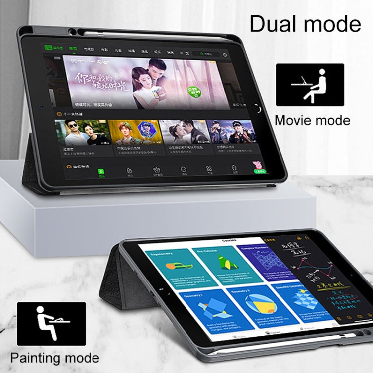 For iPad 10.2 TOTUDESIGN Curtain Series Horizontal Flip PU Leather Case with Three-folding Holder & Pen Slot