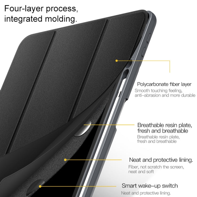 For iPad 10.2 TOTUDESIGN Curtain Series Horizontal Flip PU Leather Case with Three-folding Holder & Pen Slot