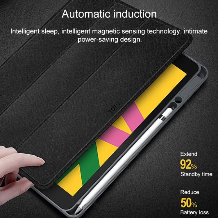 For iPad 10.2 TOTUDESIGN Curtain Series Horizontal Flip PU Leather Case with Three-folding Holder & Pen Slot