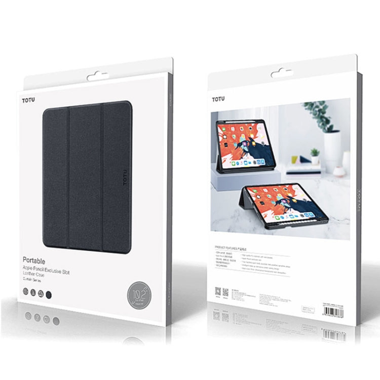 For iPad 10.2 TOTUDESIGN Curtain Series Horizontal Flip PU Leather Case with Three-folding Holder & Pen Slot