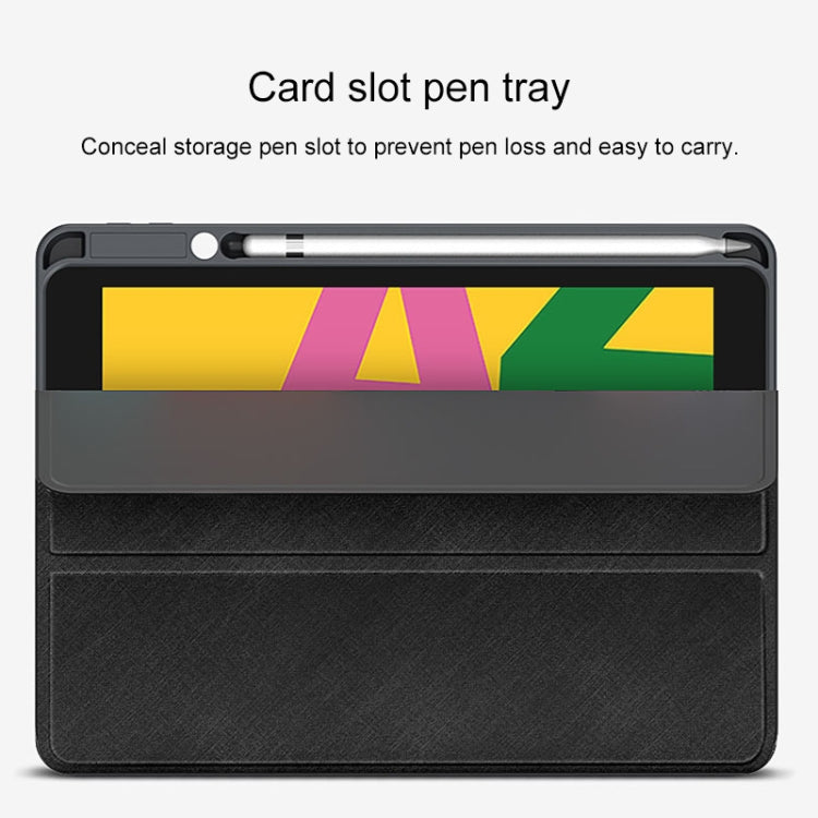 For iPad 10.2 TOTUDESIGN Curtain Series Horizontal Flip PU Leather Case with Three-folding Holder & Pen Slot