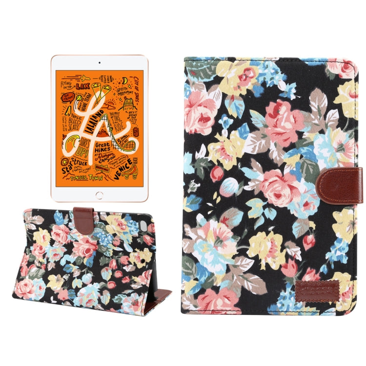 Horizontal Flip Floral Cloth Leather Case for iPad Mini 2019 / iPad Mini 4, with Holder & Sleep / Wake-up Function & Wallet