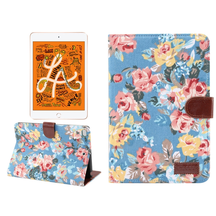 Horizontal Flip Floral Cloth Leather Case for iPad Mini 2019 / iPad Mini 4, with Holder & Sleep / Wake-up Function & Wallet