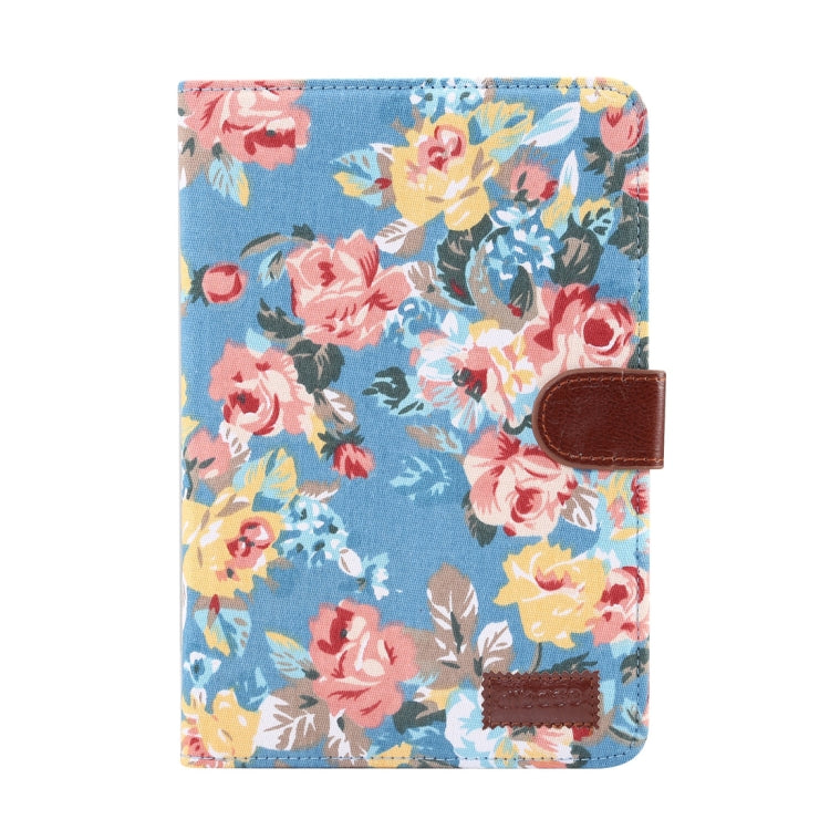 Horizontal Flip Floral Cloth Leather Case for iPad Mini 2019 / iPad Mini 4, with Holder & Sleep / Wake-up Function & Wallet