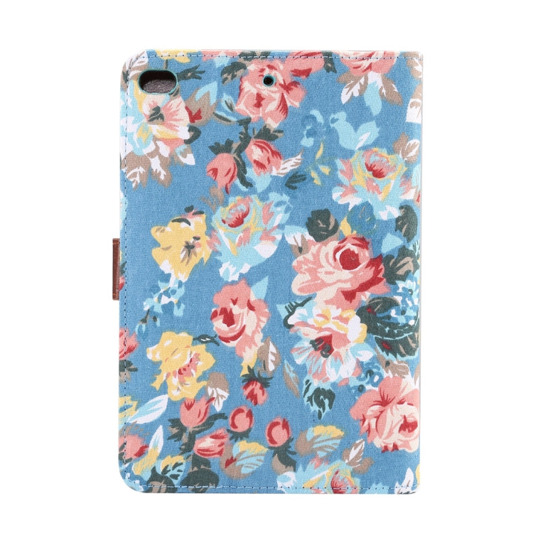 Horizontal Flip Floral Cloth Leather Case for iPad Mini 2019 / iPad Mini 4, with Holder & Sleep / Wake-up Function & Wallet