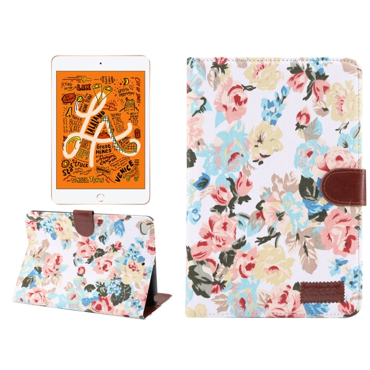 Horizontal Flip Floral Cloth Leather Case for iPad Mini 2019 / iPad Mini 4, with Holder & Sleep / Wake-up Function & Wallet