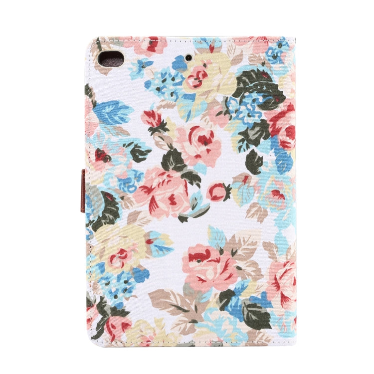 Horizontal Flip Floral Cloth Leather Case for iPad Mini 2019 / iPad Mini 4, with Holder & Sleep / Wake-up Function & Wallet