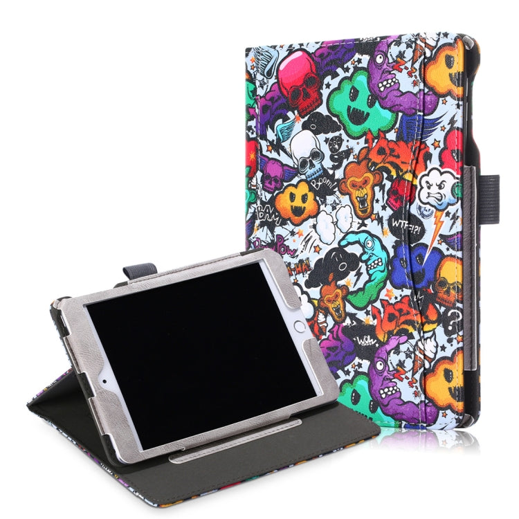 Cowhide Texture Variety Cloud Pattern Colored Drawing Horizontal Flip Leather Case for iPad Mini 2019 / Mini 4, with Holder & Sleep / Wake-up Function