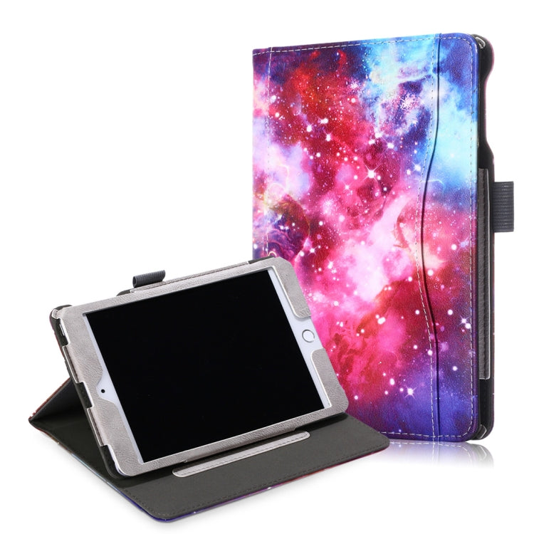 Cowhide Texture Galaxy Pattern Colored Drawing Horizontal Flip Leather Case for iPad Mini 2019 / Mini 4, with Holder & Sleep / Wake-up Function
