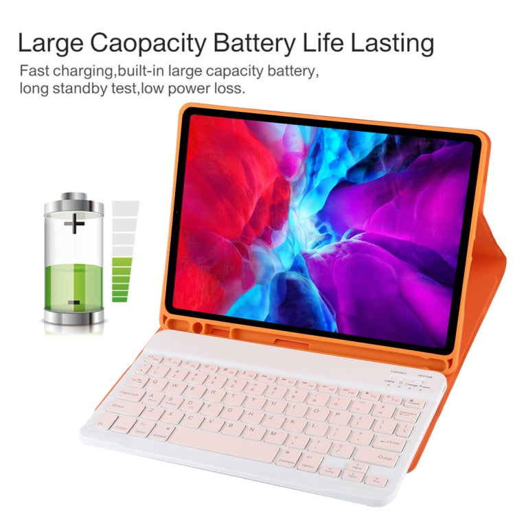 TG11B Detachable Bluetooth Pink Keyboard + Microfiber Leather Tablet Case for iPad Pro 11 inch (2020), with Pen Slot & Holder