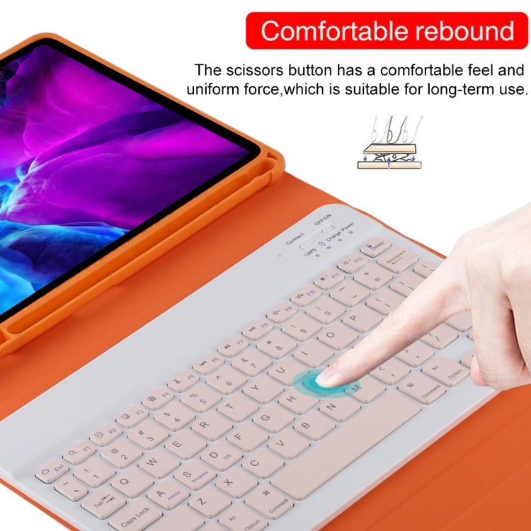 TG11B Detachable Bluetooth Pink Keyboard + Microfiber Leather Tablet Case for iPad Pro 11 inch (2020), with Pen Slot & Holder