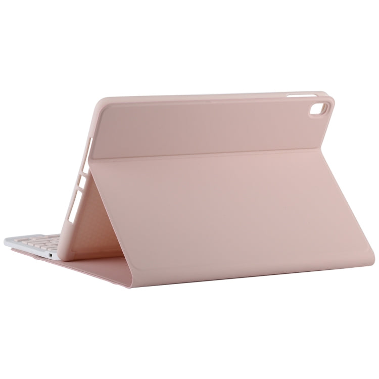 TG11B Detachable Bluetooth Pink Keyboard + Microfiber Leather Tablet Case for iPad Pro 11 inch (2020), with Pen Slot & Holder
