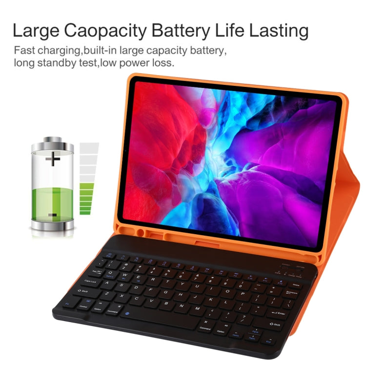 TG11B Detachable Bluetooth Black Keyboard + Microfiber Leather Tablet Case for iPad Pro 11 inch (2020), with Pen Slot & Holder