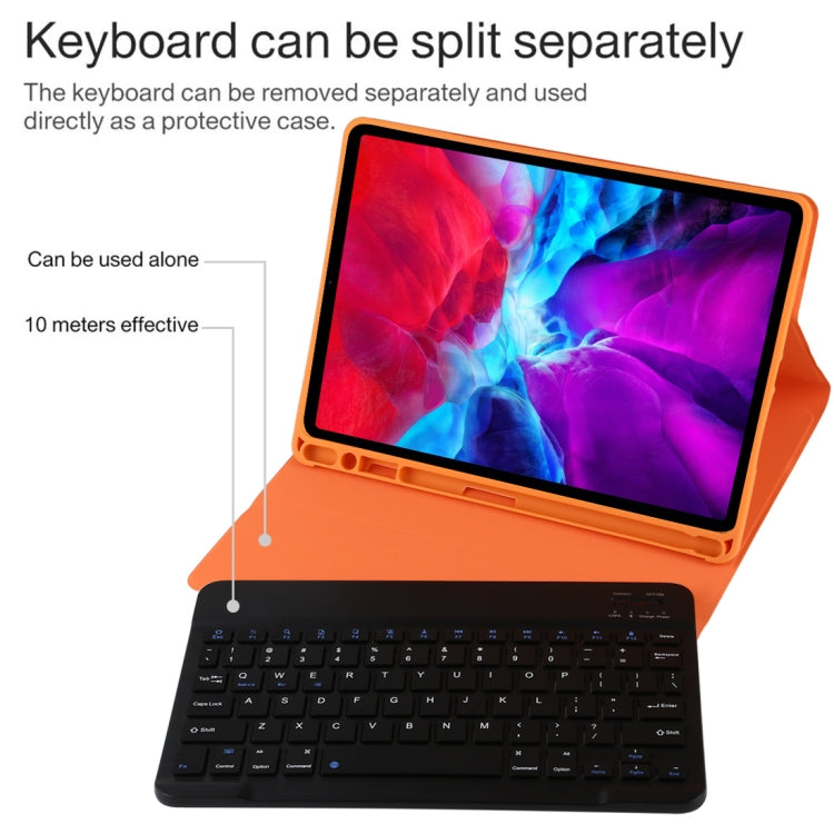 TG11B Detachable Bluetooth Black Keyboard + Microfiber Leather Tablet Case for iPad Pro 11 inch (2020), with Pen Slot & Holder