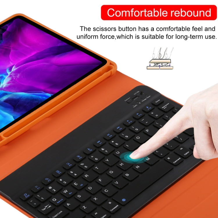 TG11B Detachable Bluetooth Black Keyboard + Microfiber Leather Tablet Case for iPad Pro 11 inch (2020), with Pen Slot & Holder