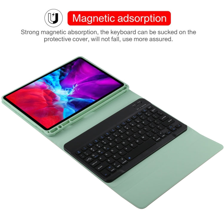 TG11B Detachable Bluetooth Black Keyboard + Microfiber Leather Tablet Case for iPad Pro 11 inch (2020), with Pen Slot & Holder