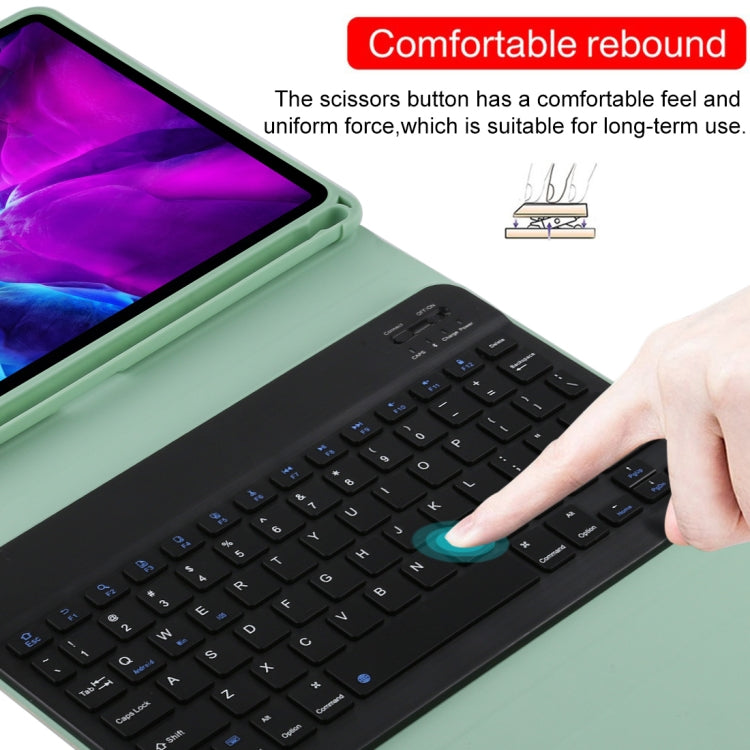 TG11B Detachable Bluetooth Black Keyboard + Microfiber Leather Tablet Case for iPad Pro 11 inch (2020), with Pen Slot & Holder