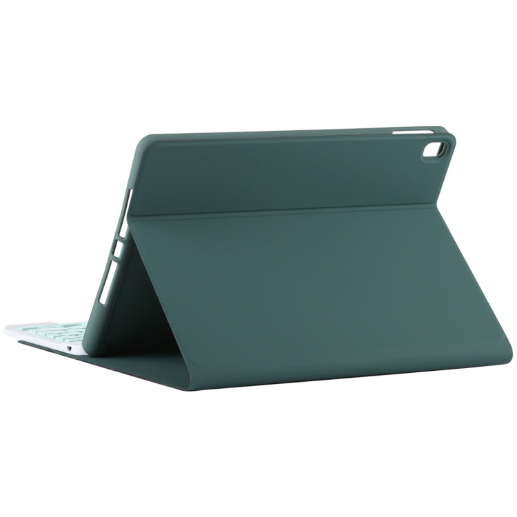 TG11B Detachable Bluetooth Green Keyboard + Microfiber Leather Tablet Case for iPad Pro 11 inch (2020), with Pen Slot & Holder