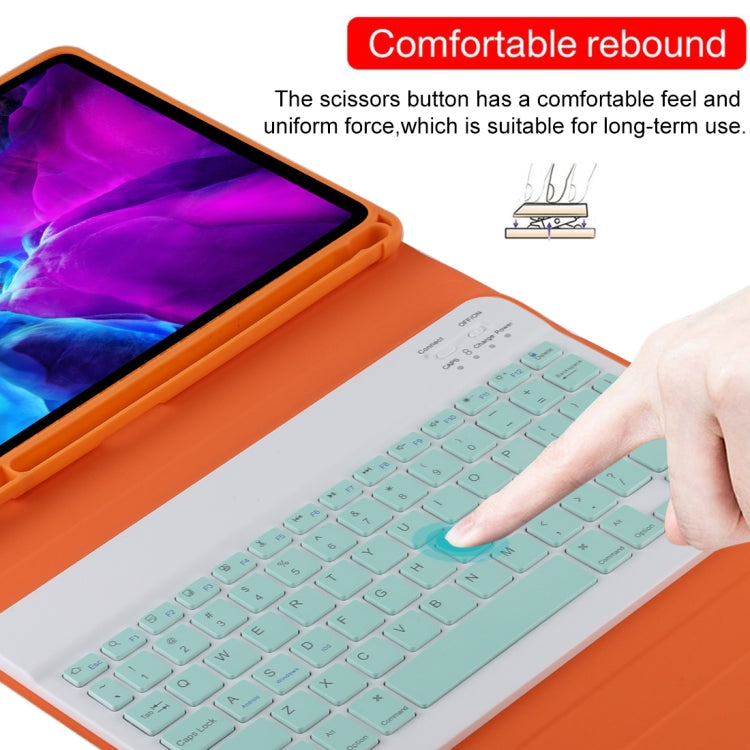 TG11B Detachable Bluetooth Green Keyboard + Microfiber Leather Tablet Case for iPad Pro 11 inch (2020), with Pen Slot & Holder