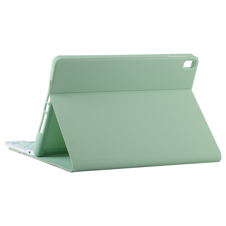 TG11B Detachable Bluetooth Green Keyboard + Microfiber Leather Tablet Case for iPad Pro 11 inch (2020), with Pen Slot & Holder